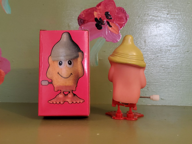 Adult Naughty Wind Up Condom Hat Jumping Jolly Pecker Penis Humor Gag Gift Joke Sex Cartoon Novelty Toy Retro Vintage