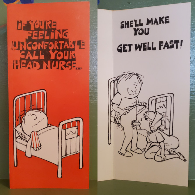 Head Nurse blowjob nurse greeting card