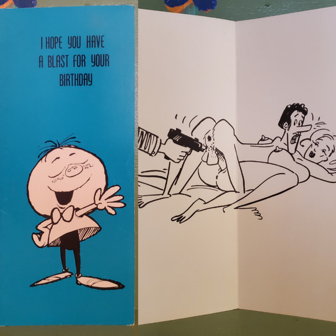 Hot Shot gun penis greeting card