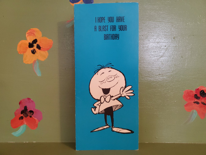 Adult Naughty Humor Greeting Card Gag Gift Joke Sex Cartoon Novelty Blast Birthday Penis Butt Gun Mid Century Modern Retro Vintage