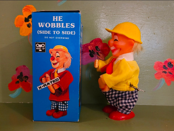 Adult Naughty Wind Up Jerk Off Clown Penis Masturbating Humor Gag Gift Joke Sex Cartoon Novelty Toy Retro Vintage