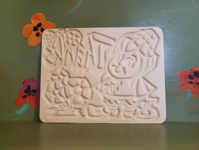 Humor Sign Gag Gift Joke Cartoon Novelty Plastic Vacuform Thanks Elf Flowers Mid Century Modern Retro Vintage