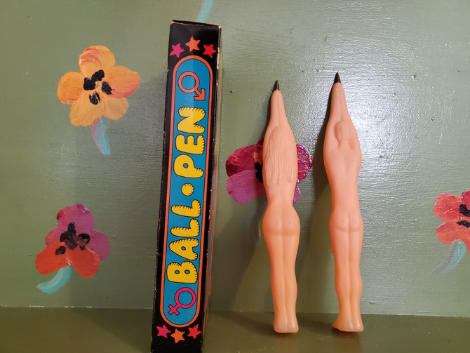 Adult Naughty Humor Ball Pen Nude Gag Gift Joke Sex Cartoon Novelty Pinup Penis Mid Century Modern Retro Vintage