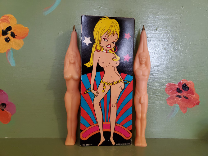 Adult Naughty Humor Ball Pen Nude Gag Gift Joke Sex Cartoon Novelty Pinup Penis Mid Century Modern Retro Vintage