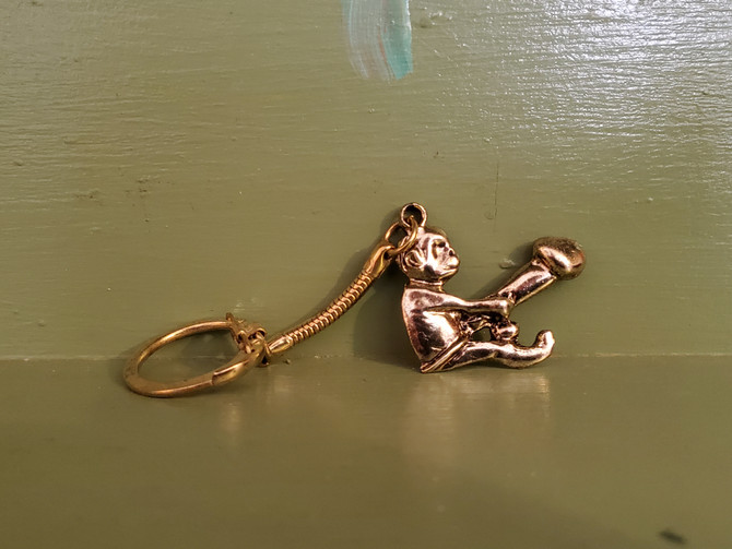 Adult Naughty Humor Gag Gift Joke Sex Keychain Metal Big Penis Monkey Novelty Mid Century Modern Retro Vintage