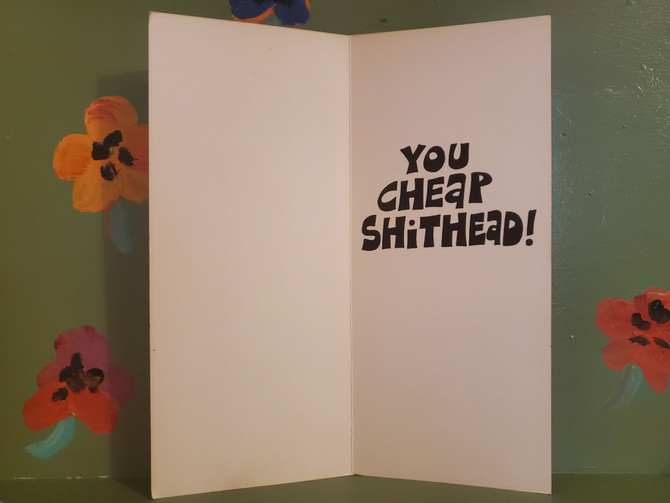 Adult Naughty Humor Greeting Card Gag Gift Joke Sex Cartoon Novelty Thanks Cheap Shithead Mid Century Modern Retro Vintage