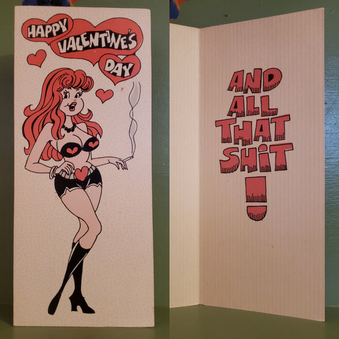 Vintage greeting card happy Valentine's Day and all that shit