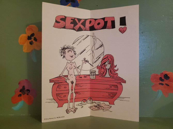 Adult Naughty Humor Valentine Greeting Card Sexpot Gag Gift Joke Sex Cartoon Novelty Mid Century Modern Retro Vintage