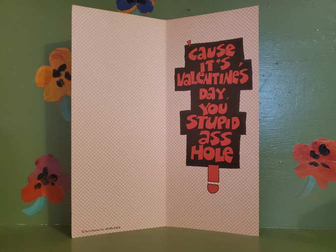 Adult Naughty Humor Valentine Greeting Card Stupid Asshole Gag Gift Joke Cartoon Novelty Mid Century Modern Retro Vintage