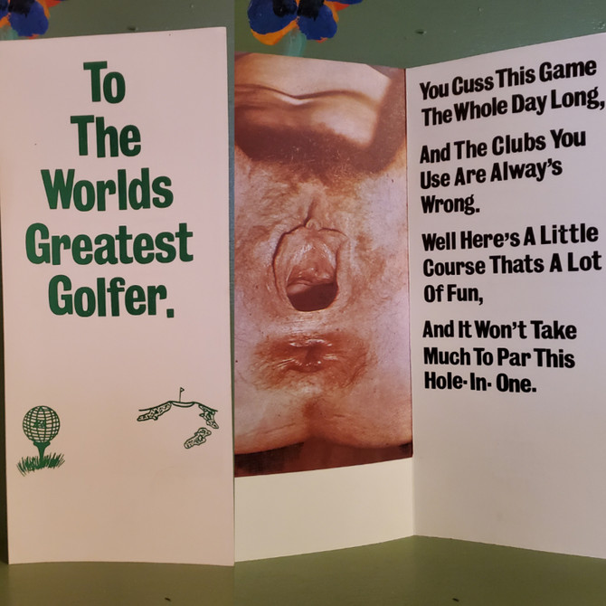 Vintage greeting card world's greatest golfer vagina hole in one