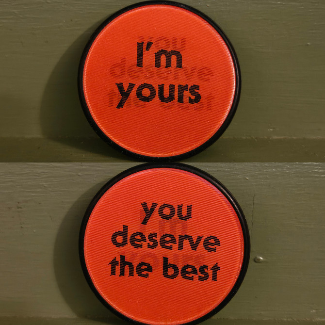Vintage lenticular pinback button I'm yours you deserve the best