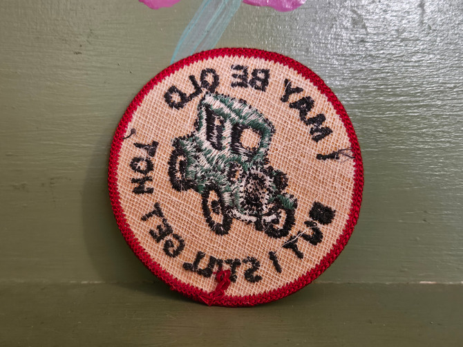 Humor Patch Car Old But Hot Gag Gift Joke Cartoon Novelty Mid Century Modern Retro Vintage