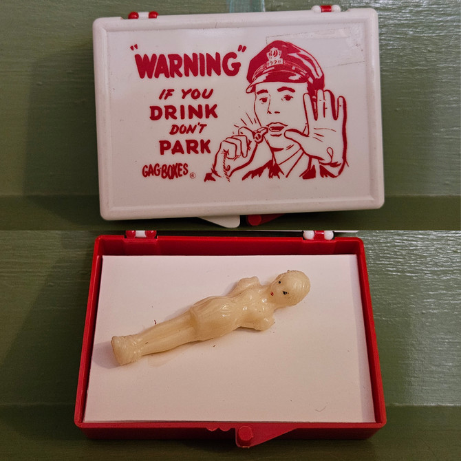 Vintage gag box warning if you drink don't park sex pregnant