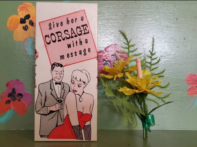 Vintage sex adult Novelty joke gift penis corsage