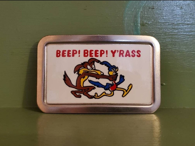 Vintage belt buckle Coyote Roadrunner Beep Beep