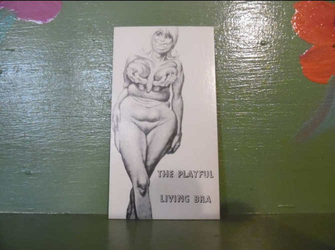 Vintage pinup cartoon business card Living Hand Bra