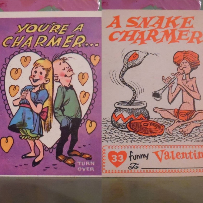 Topps funny valentine trading card snake charmer