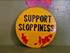 Vintage pinback button support sloppiness