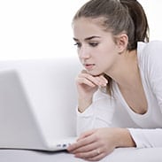 Woman using a laptop