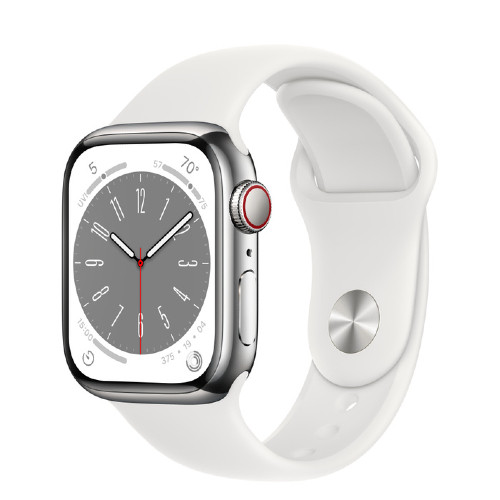 Clearance*: Apple Watch (Series 8, 41mm Cellular, Silver Stainless Steel)