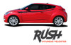 Hyundai Veloster RUSH Vinyl Graphic Stripes Decal Kit for 2011 2012 2013 2014 2015 2016 2017 2018