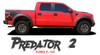 Ford F-150 PREDATOR 2 F-Series Raptor Mudslinger Side Truck Bed Vinyl Graphics Decals Striping Kit 2009 2010 2011 2012 2013 2014