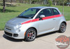 Fiat 500 SE5 CHECK Upper Body Door Accent Abarth Vinyl Graphics Stripes Decals Kit for 2007-2018 Models