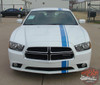 Dodge Charger EURO RALLY Offset Racing Stripes Bumper Roof Hood Vinyl Graphics Decal Stripe Kit for 2011 2012 2013 2014