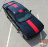 Dodge Challenger FINISHLINE Center Wide Rallye Redline Vinyl Graphic Hood Racing Stripes Hood Decal
