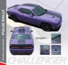 Dodge Challenger PULSE RALLY Strobe Hood to Trunk Vinyl Graphic Racing Rally Stripes Kit 2008-2023 Models