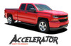 Chevy Silverado Door Stripes ACCELERATOR Upper Body Line Accent Rally Side Vinyl Graphic Decal Kit for 2014 2015 2016 2017 2018