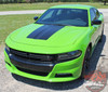 Dodge Charger SE RT Hemi Daytona HOOD 15 Mopar Blackout Style Center Hood Vinyl Graphics Decals Kit 2015-2023