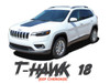 Jeep Cherokee T-HAWK WINGED Trailhawk Hood Center Blackout Vinyl Graphics Decal Stripe Kit for 2013 2014 2015 2016 2017 2018 2019 2020 2021 2022 2023 2024
