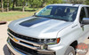 Chevy Silverado Hood Decals Trail Hood T-BOSS HOOD Stripe Vinyl Graphic Kit fits 2019 2020 2021 2022 2023 2024