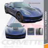 C7 HOOD : 2014-2018 Chevy C7 Corvette Hood Blackout Stripes Vinyl Graphic Decals Kit Wet and Dry Install Vinyl