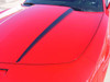 Close up of Red 2015 Camaro Hood Vinyl Decals HOOD SPIKES 2009-2015