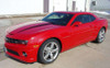Red Chevy Camaro with 2009-2015 Chevy Camaro Hood Stripes Decals HOOD SPEARS