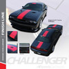 FINISH LINE :  2011-2018 2019 2020 2021 2022 2023 Dodge Challenger Center Wide Rallye Redline Style Vinyl Racing Stripes Hood Decal Graphics Kit