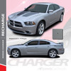 RECHARGE COMBO : 2011-2014 Dodge Charger Split Hood Decals and Rear Quarter Panel Stripe Vinyl Graphics Kit