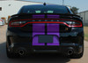Back of black Scat Pack Dodge Charger SRT Stripes N CHARGE RALLY 2015-2023