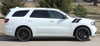 Side view of White  2020 Dodge Durango Hood Decals  DOUBLE BAR 2011-2024