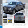 BORDERLINE : 2015-2018 Ford F-150 Center Wide with Accent Racing Stripes Vinyl Graphics Decals Kit