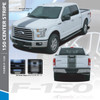 F-150 CENTER STRIPE : 2015-2018 Ford F-150 Center Hood Tailgate Vinyl Racing Stripes Graphics Decals Kit