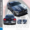 EURO XL RALLY : 2018+ Ford Mustang Stripes Euro Style Center Wide Racing Stripes Vinyl Graphics Kit