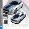 MEDIAN : 2015-2017 Ford Mustang Wide Center Hood Roof Trunk Racing Stripe Rally Striping Vinyl Graphics Kit