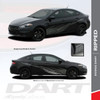 RIPPED : 2013-2016 Dodge Dart Lower Door Splash Style Rocker Vinyl Graphics Decal Stripes Kit