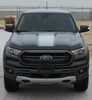 Front View of 2019 Ford Ranger Hood Stripes VIM HOOD KIT 2019-2024