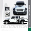 ALPHA SIDES : Jeep Gladiator Side Door Star Decals Vinyl Graphics Stripe Kit for 2020-2024