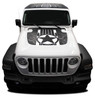 Front of white 2021 Jeep Wrangler Hood Decals JOURNEY HOOD 2018-2024