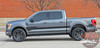 Side of Gray 2021 Ford F150 Truck Side Graphic Stripe Package SWAY XL SIDE KIT